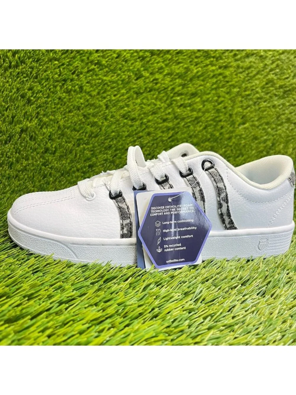 K-Swiss Court Pro II Leopard Womens Size 7 White Black Athletic Shoes Sneakers